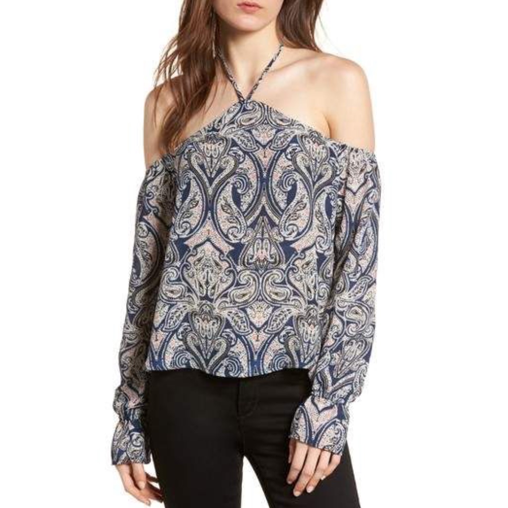 Nwt Cupcakes & Cashmere Off Shoulder Halter Top